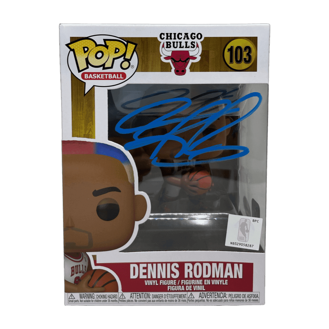 Dennis Rodman Signed Funko POP Figure JSA & Rodman Exclusive Hologram Authen Blu Dennis Rodman Other funko-pop-figure-hologram-authen-blu, supplier stock photo