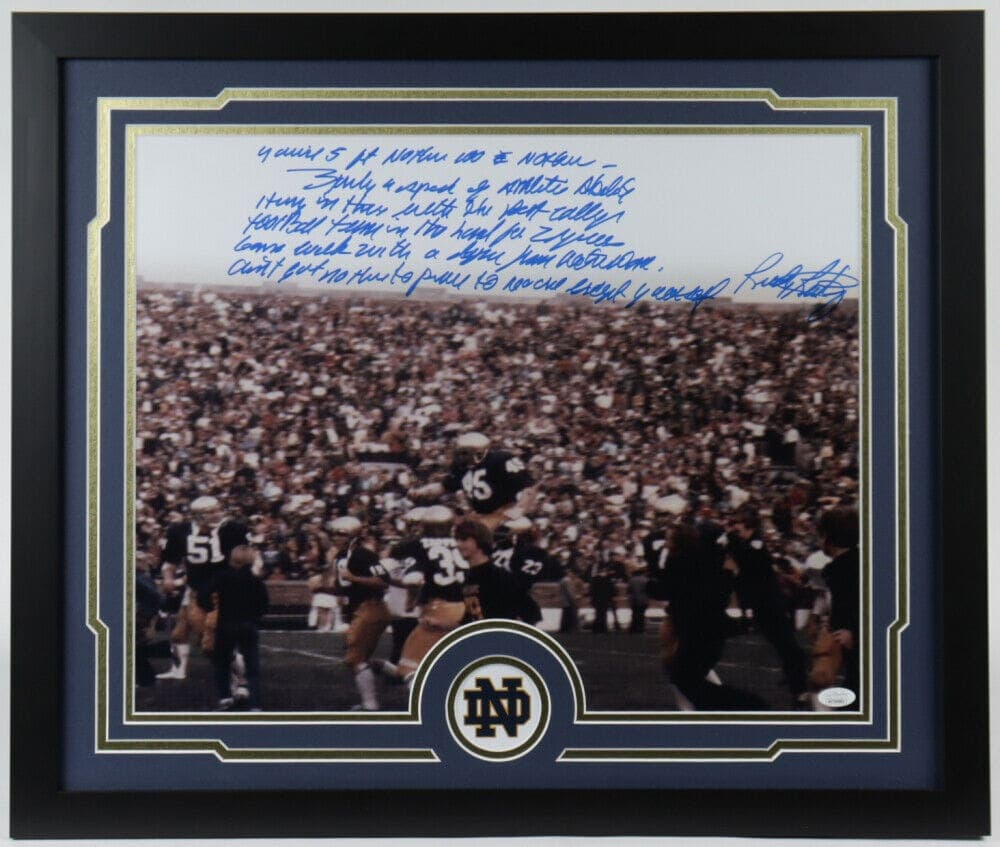 Rudy Ruettiger Signed Autographed 16×20 Framed Photo JSA Story Daniel "Rudy" Ruettiger Photo 16x20-rudy-ruettiger-16-20-framed-story, supplier stock photo