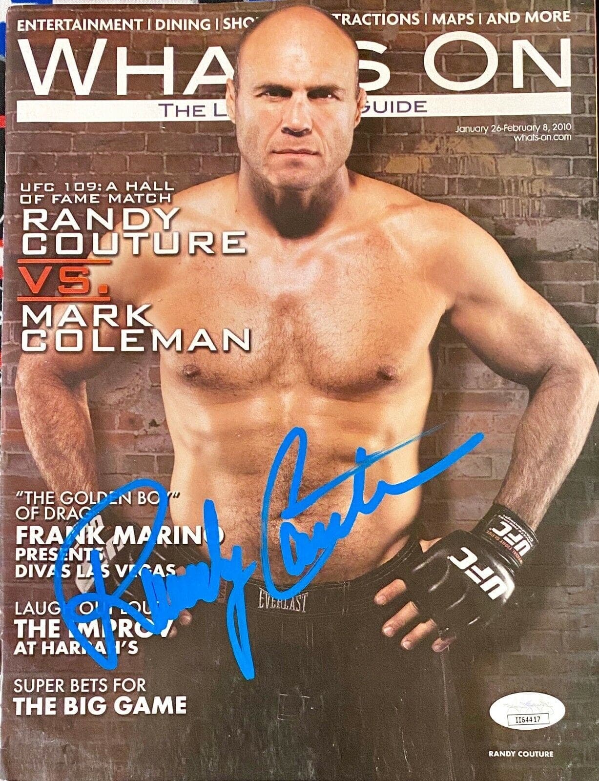 Randy Couture Signed Autographed What’s On Magazine JSA Authenticated Randy Couture Other randy-couture-whats-magazine, supplier stock photo