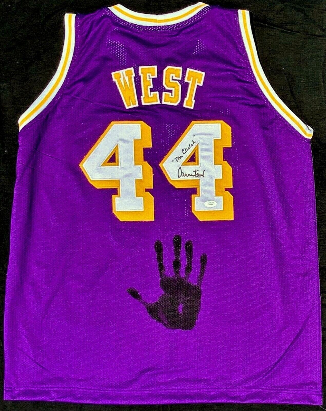 Jerry West Handprint Signed Autographed Yellow Jersey JSA BB00699 Mr. Clutch Jerry West Jersey handprint-yellow-bb00699-mr-clutch, Los Angeles Lakers, supplier stock photo