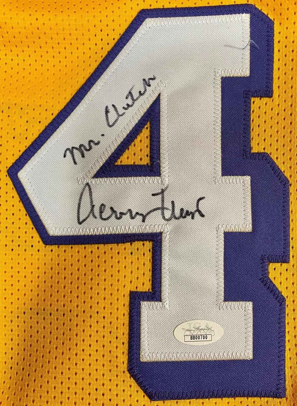 Jerry West Handprint Signed Autographed Yellow Jersey JSA BB00700 Mr. Clutch Jerry West Jersey handprint-yellow-bb00700-mr-clutch, Los Angeles Lakers, view 4, supplier stock photo