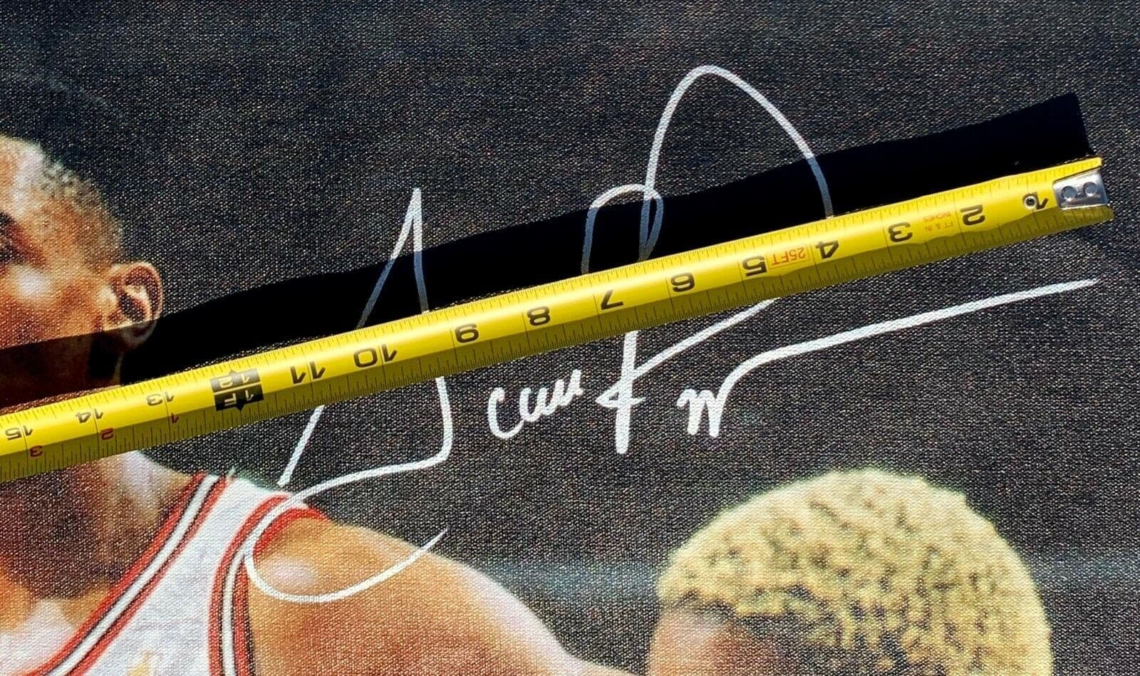 Scottie Pippen & Dennis Rodman Signed Autographed HUGE 42×50 Canvas JSA W275474 Scottie Pippen Canvas 42x50-dennis-rodman-huge-42-50-w275474, Chicago Bulls, view 3, supplier stock photo