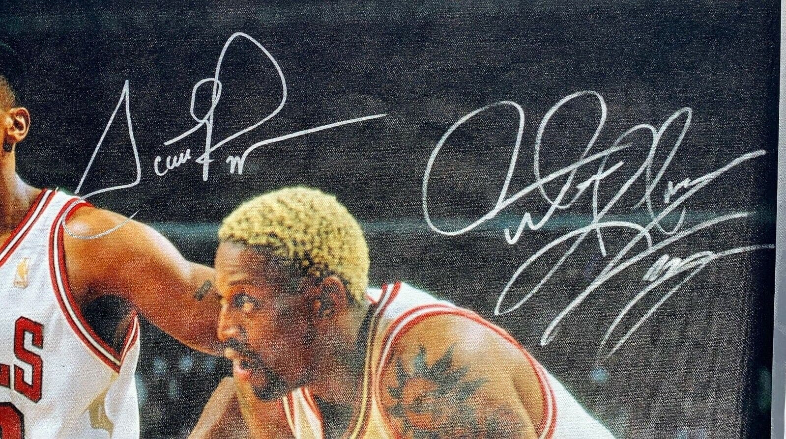 Scottie Pippen & Dennis Rodman Signed Autographed HUGE 42×50 Canvas JSA W275474 Scottie Pippen Canvas 42x50-dennis-rodman-huge-42-50-w275474, Chicago Bulls, view 2, supplier stock photo