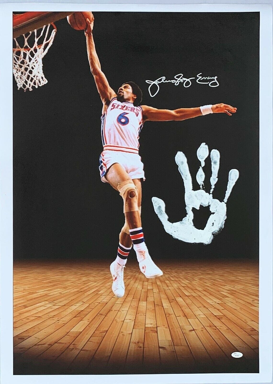 Julius Dr. J Erving Handprint Unstretched 20×36 Canvas Signed JSA Z65907 Julius Erving Canvas 20x36-dr-handprint-unstretched-20-36-z65907, Philadelphia 76ers, supplier stock photo