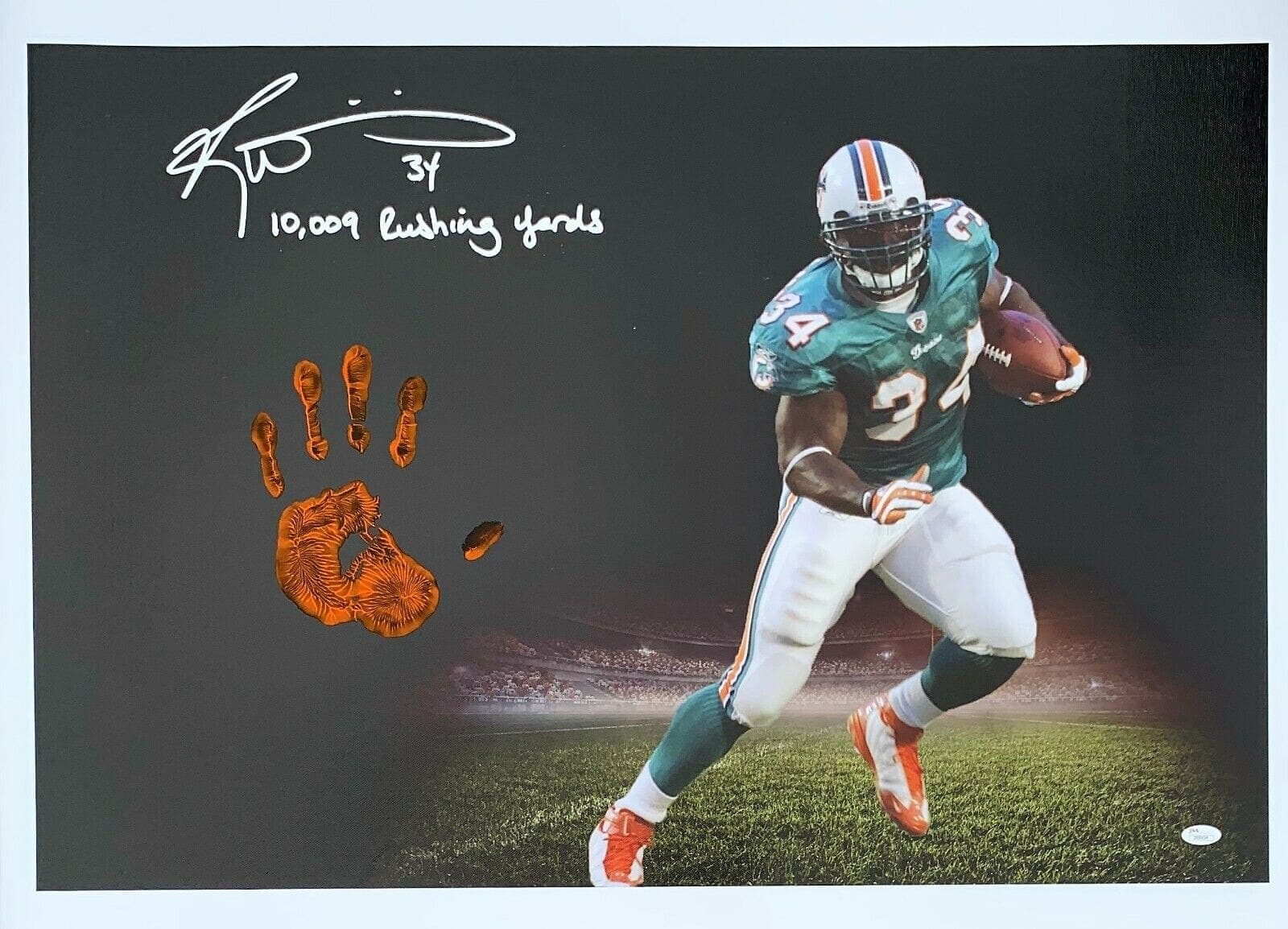 Ricky Williams Handprint Ustretched 20×36 Canvas Dolphins Signed JSA Z65934 Ricky Williams Canvas 20x36-handprint-ustretched-20-36-z65934, Miami Dolphins, supplier stock photo