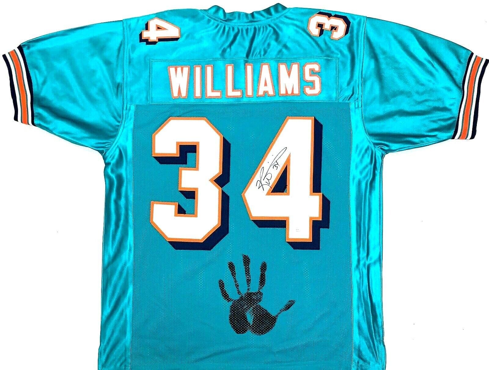 Ricky Williams Hand Print Signed Autographed Green Jersey JSA Authen WPP060357 Ricky Williams Jersey ricky-williams-green-authen-wpp060357, supplier stock photo