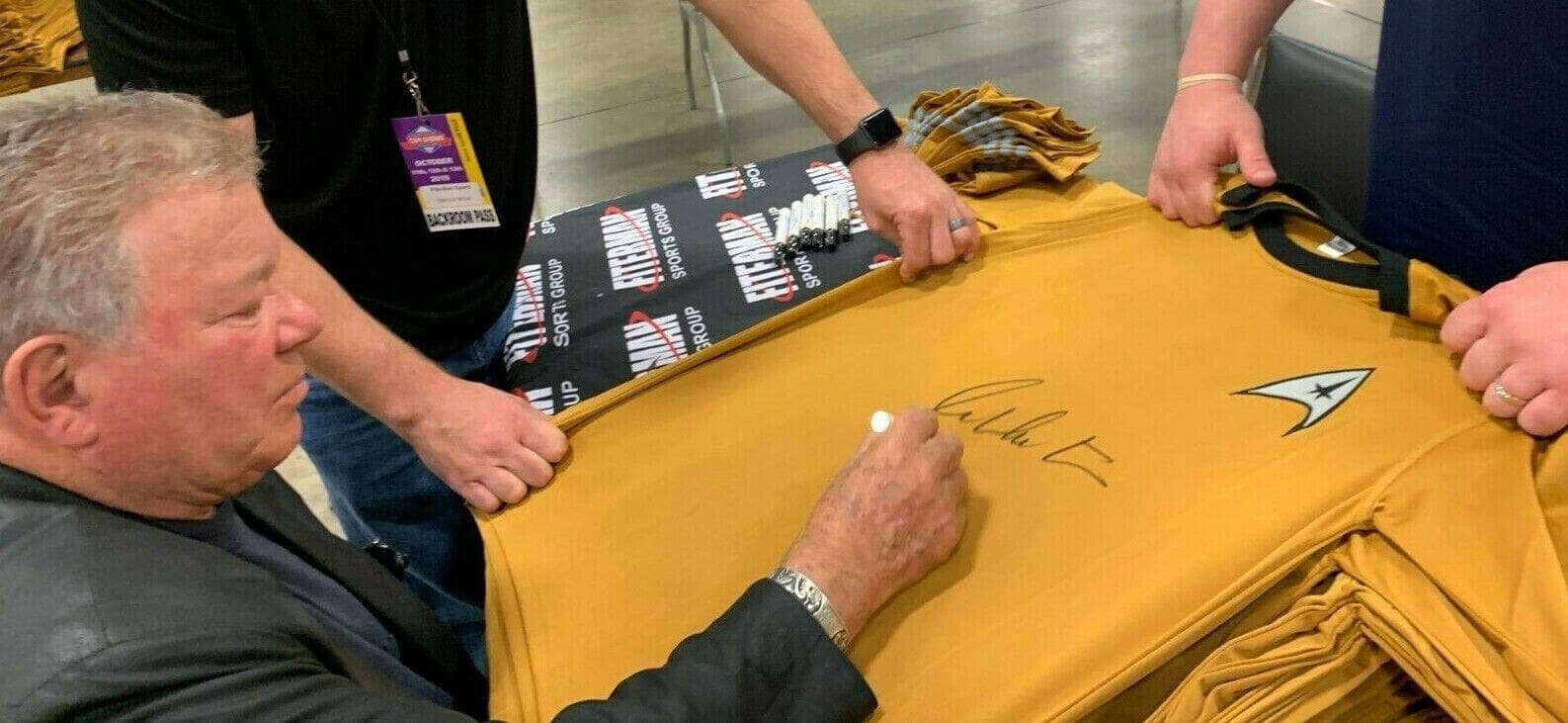 William Shatner “Boldly Go” Autographed Star Trek Shirt JSA Authentication William Shatner Other william-shatner-boldly-go-star-trek, view 4, supplier stock photo