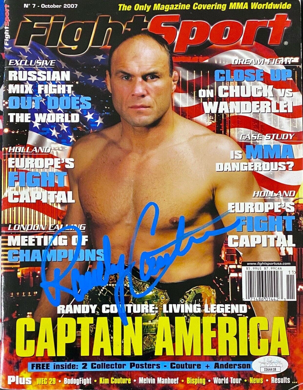Randy Couture Signed Autographed Fight Sports Magazine JSA Authenticated Randy Couture Other randy-couture-fight-magazine, supplier stock photo