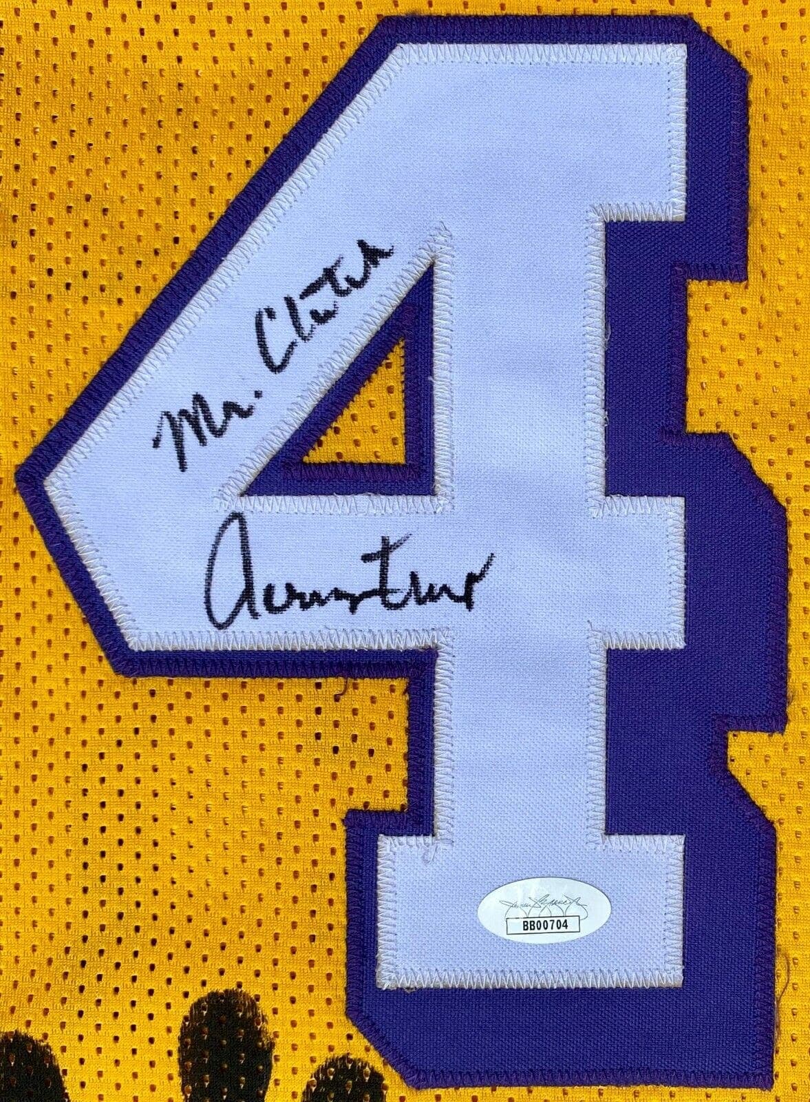 Jerry West Handprint Signed Autographed Yellow Jersey JSA BB00704 Mr. Clutch Jerry West Jersey handprint-yellow-bb00704-mr-clutch, Los Angeles Lakers, view 4, supplier stock photo