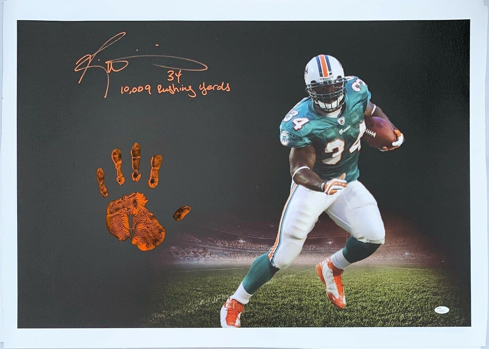 Ricky Williams Handprint Ustretched 20×36 Canvas Dolphins Signed JSA Z65928 Ricky Williams Canvas 20x36-handprint-ustretched-20-36-z65928, Miami Dolphins, supplier stock photo