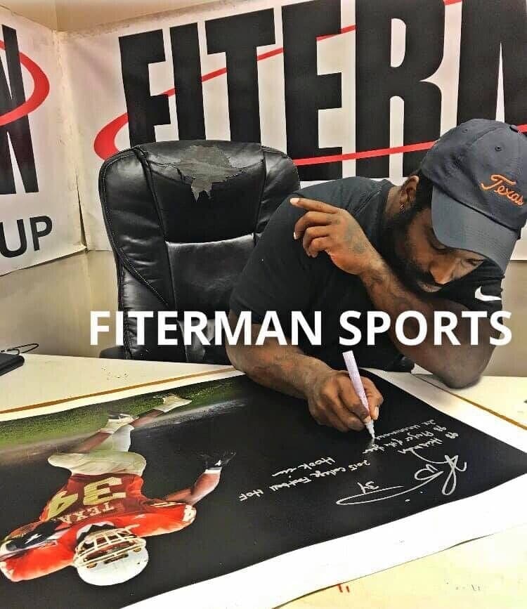 Ricky Williams Handprint Ustretched 20×36 Canvas Texas Signed JSA Z65926 Ricky Williams Canvas 20x36-z65926, view 6, supplier stock photo