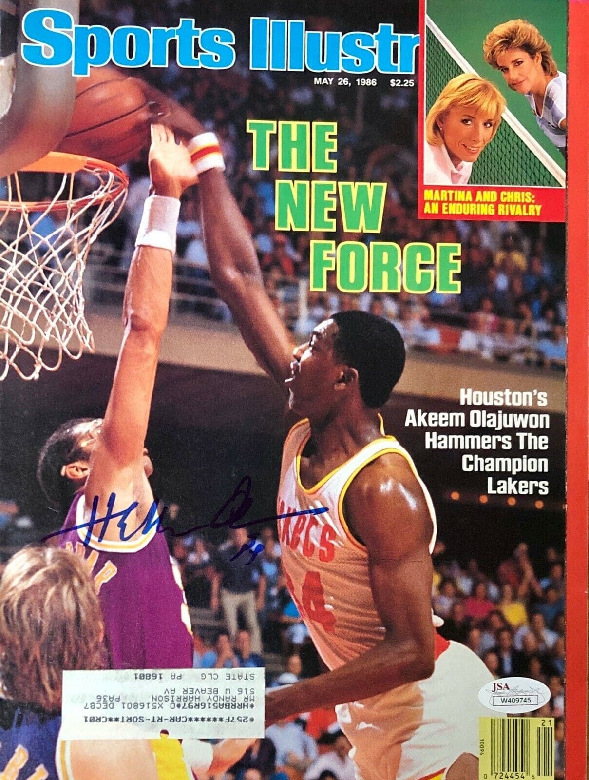 Hakeem Olajuwon Signed Autographed Sports Illustrated JSA Authenticated #2 Hakeem Olajuwon Photo illustrated-2, Houston Rockets, supplier stock photo