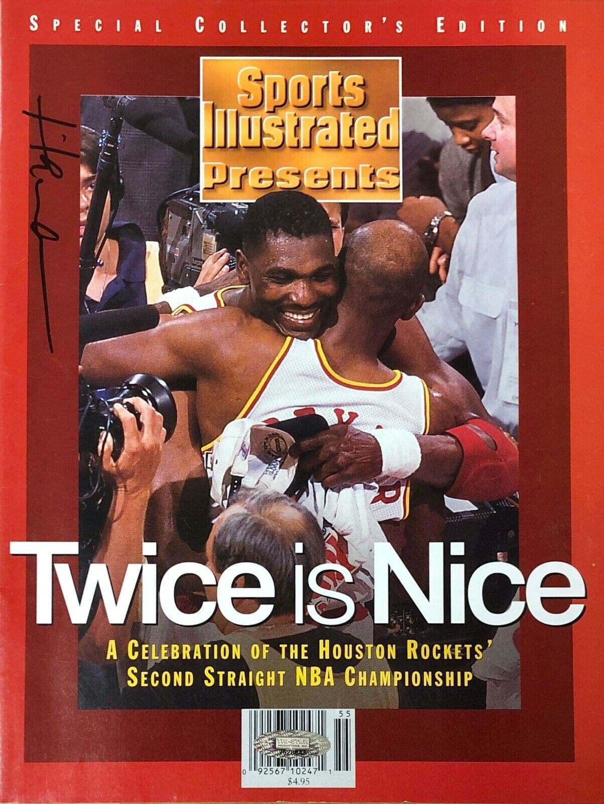 Hakeem Olajuwon Signed Autographed Sports Illustrated TriStar Autenticated Hakeem Olajuwon Photo illustrated-tristar-autenticated, Houston Rockets, supplier stock photo