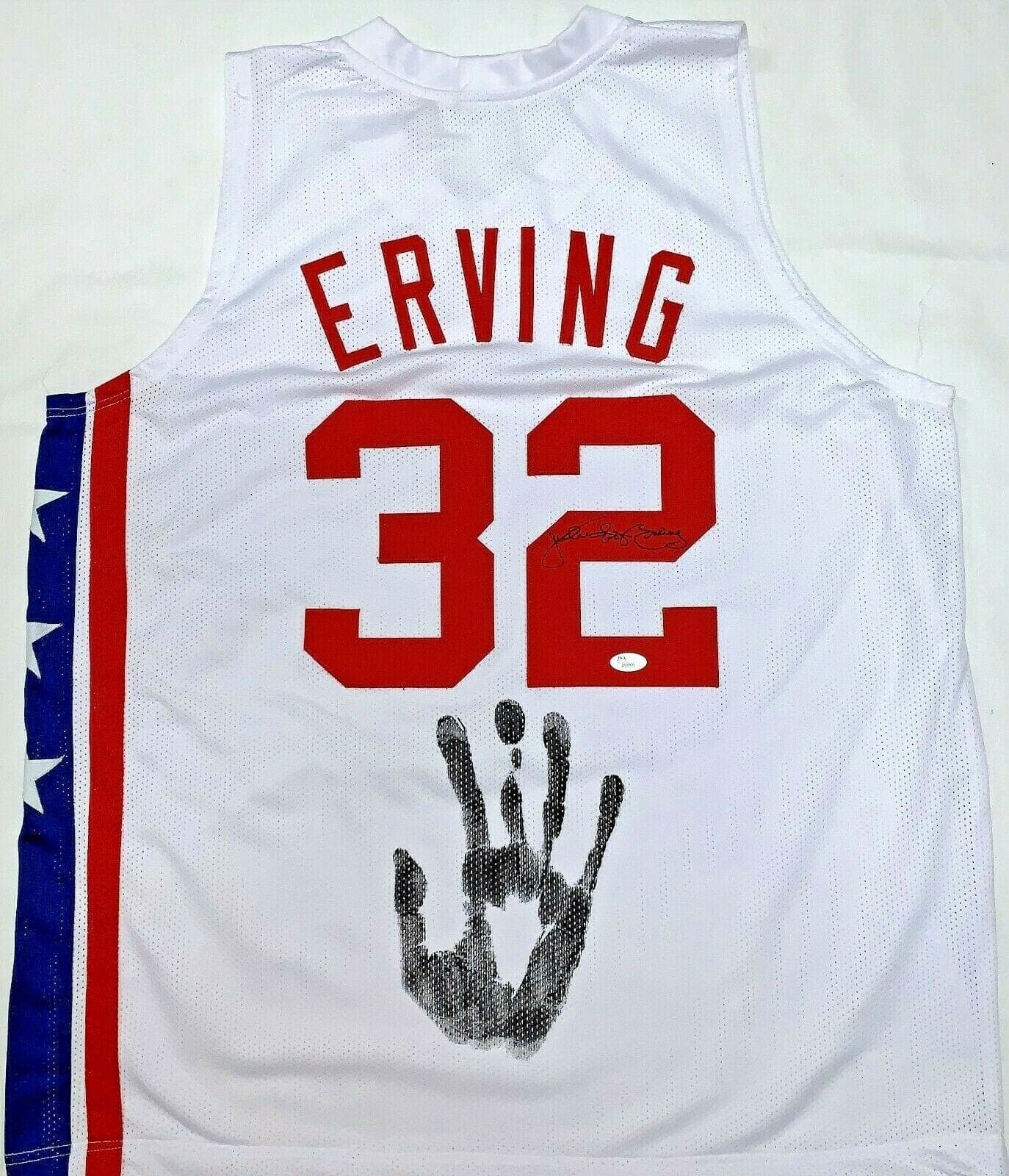 Julius Erving Jersey julius-erving-dr-handprint-white-authen, Philadelphia 76ers, supplier stock photo