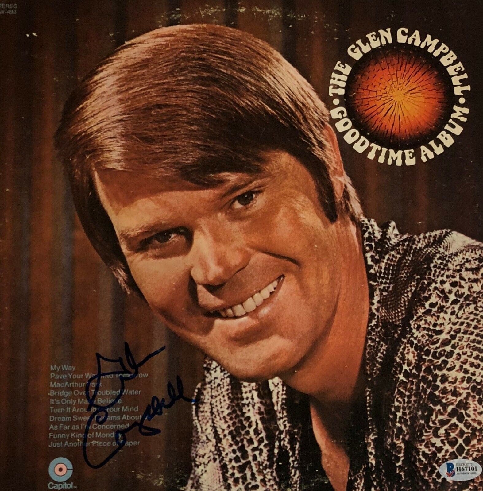 Glen Campbell Signed Autographed Vinyl Record Beckett Good Time Album Glen Campbell Other glen-campbell-vinyl-record-good-time, supplier stock photo