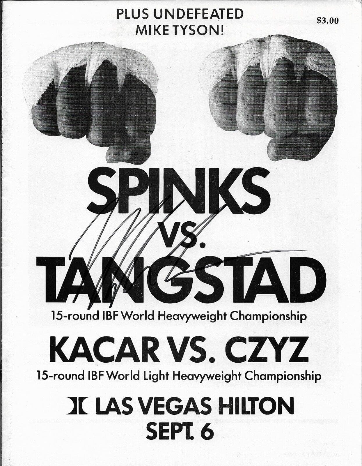 Mike Tyson Original Fight Program Autographed Signed JSA Q68978 Mike Tyson Other original-fight-program-q68978, supplier stock photo