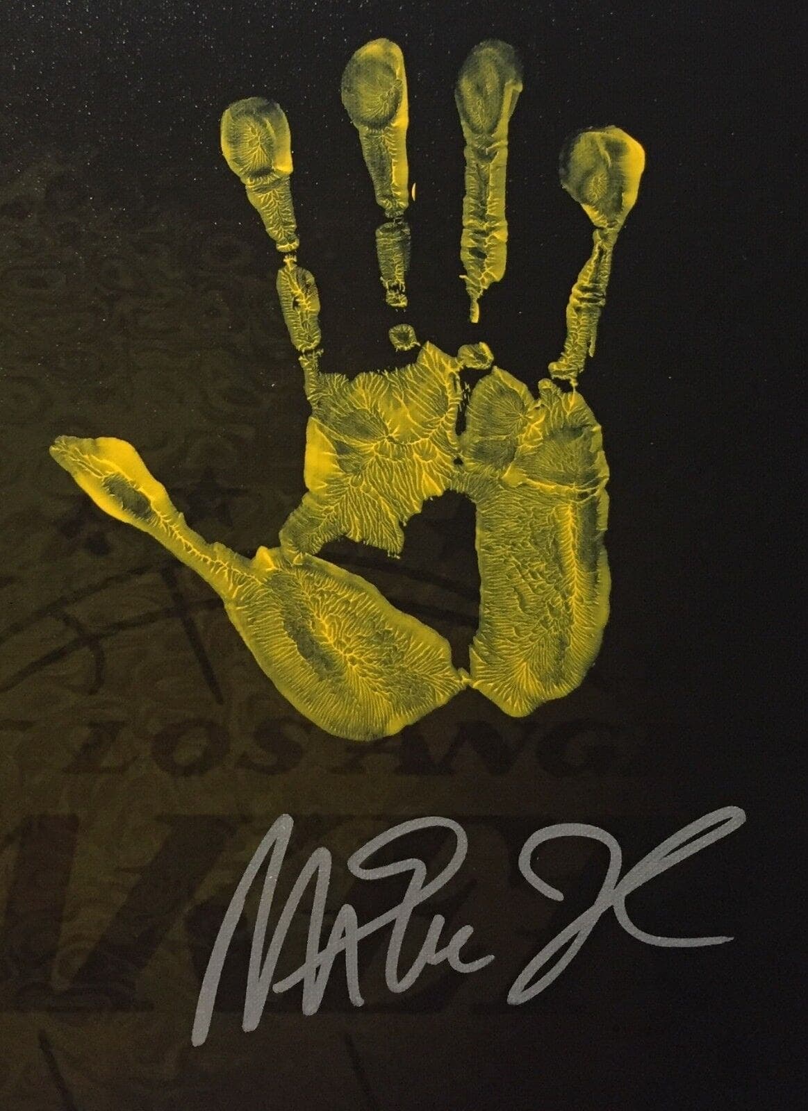 Magic Johnson Handprint Unstretched 20×36 Canvas Layup Purple Signed JSA Z05784 Magic Johnson Canvas 20x36-handprint-unstretched-20-36-layup-purple, Los Angeles Lakers, view 2, supplier stock photo