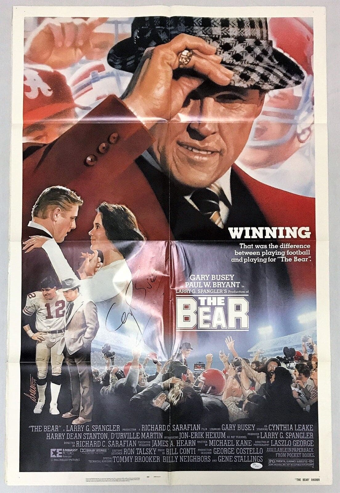 Gary Busey Autographed Original The Bear Movie Poster 41×27 JSA I67244 Other 41x27-gary-busey-original-bear-movie-poster, supplier stock photo