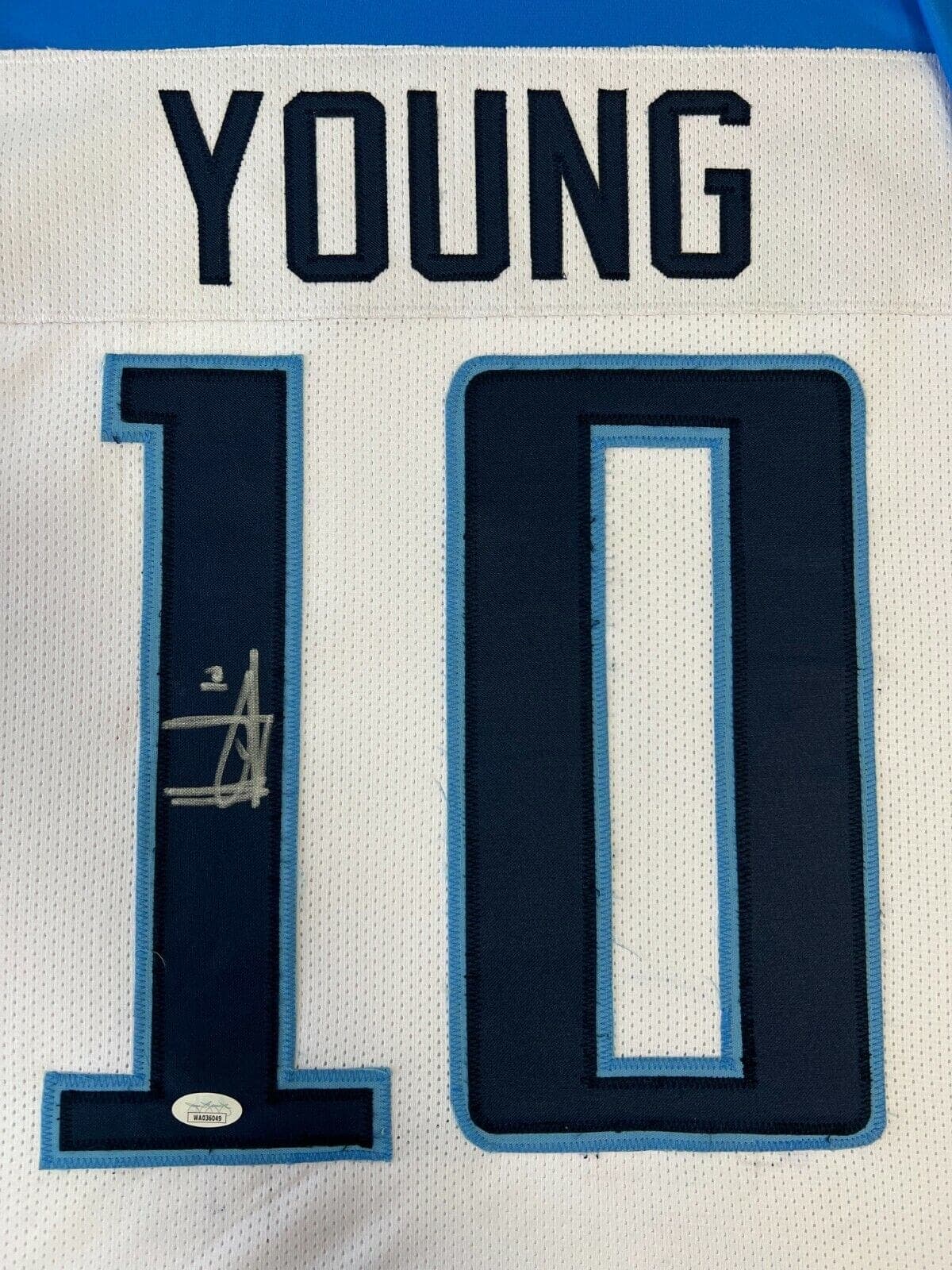 Vince Young Signed Autographed White Jersey JSA Authentication Vince Young Jersey vince-young-white, view 2, supplier stock photo