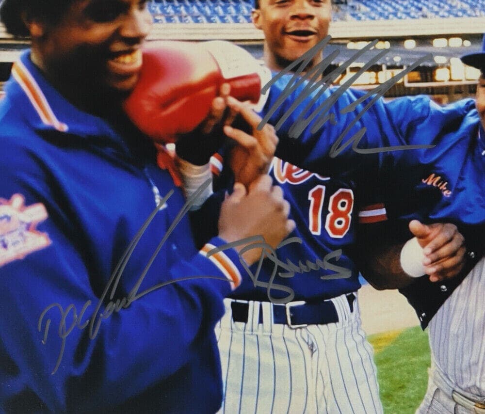 Mike Tyson Darryl Strawberry Dwight Gooden Signed Framed 11×14 Photo JSA Mike Tyson Photo 11x14-darryl-strawberry-dwight-gooden-framed-11, view 2, supplier stock photo