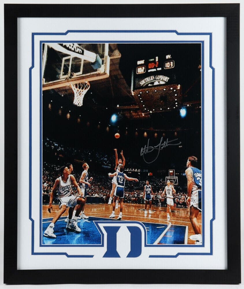 CHRISTIAN LAETTNER AUTOGRAPHED SIGNED 16X20 PHOTO JSA FRAMED (WHITE) Christian Laettner Photo 16x20-christian-laettner-framed-white, supplier stock photo