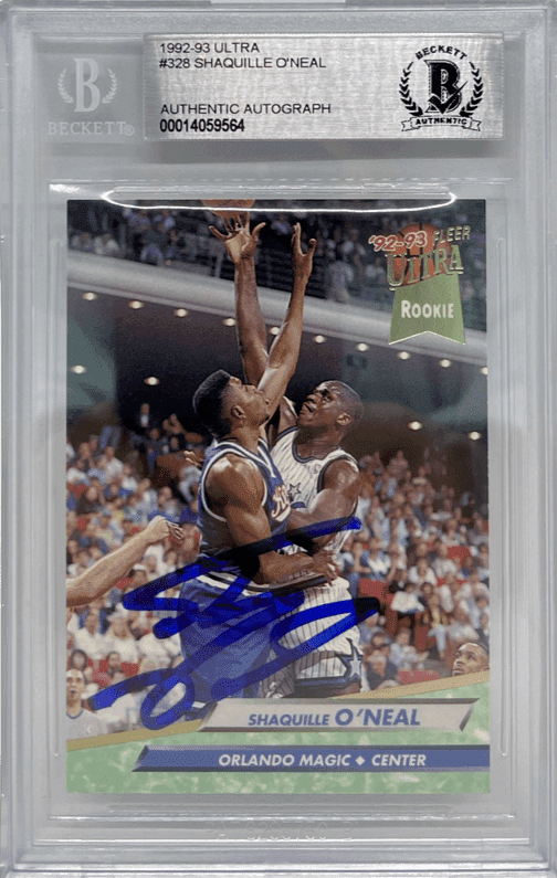 Shaquille O’Neal Signed 1992-93 Ultra Rookie Card 328 Becket 14059564 Shaquille O'Neal Card shaquille-oneal-1992-93-ultra-rookie, supplier stock photo
