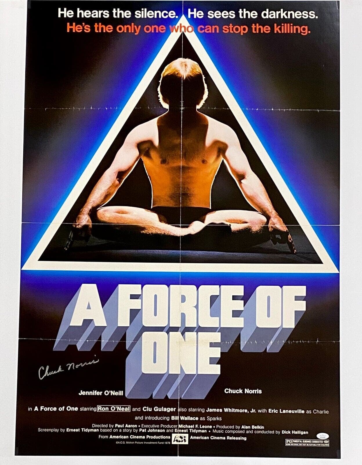 Chuck Norris Signed A Force of One Original Movie Poster JSA WA216456 Chuck Norris Other wa216456, supplier stock photo