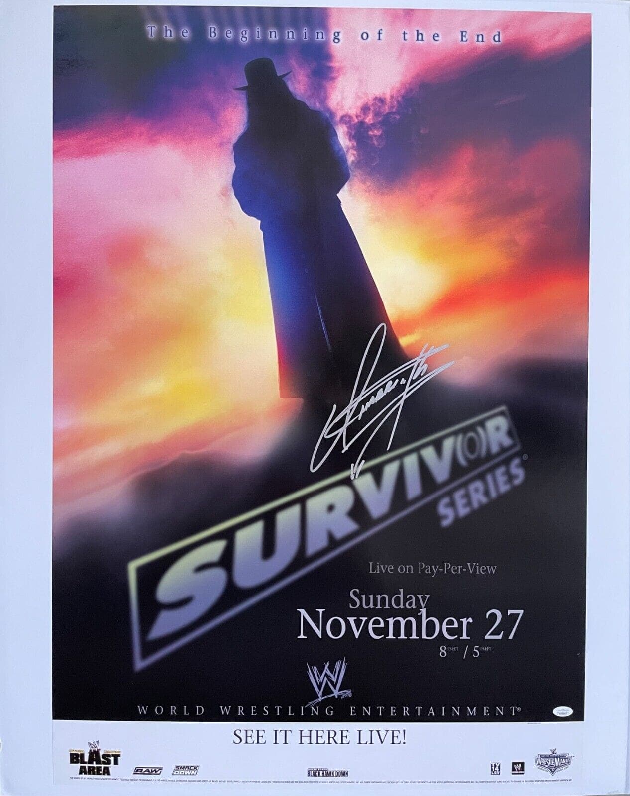 Undertaker Signed Autographed Survivor Series WWE Pay Per View Poster JSA Undertaker Other survivor-series-wwe-pay-per-view, supplier stock photo