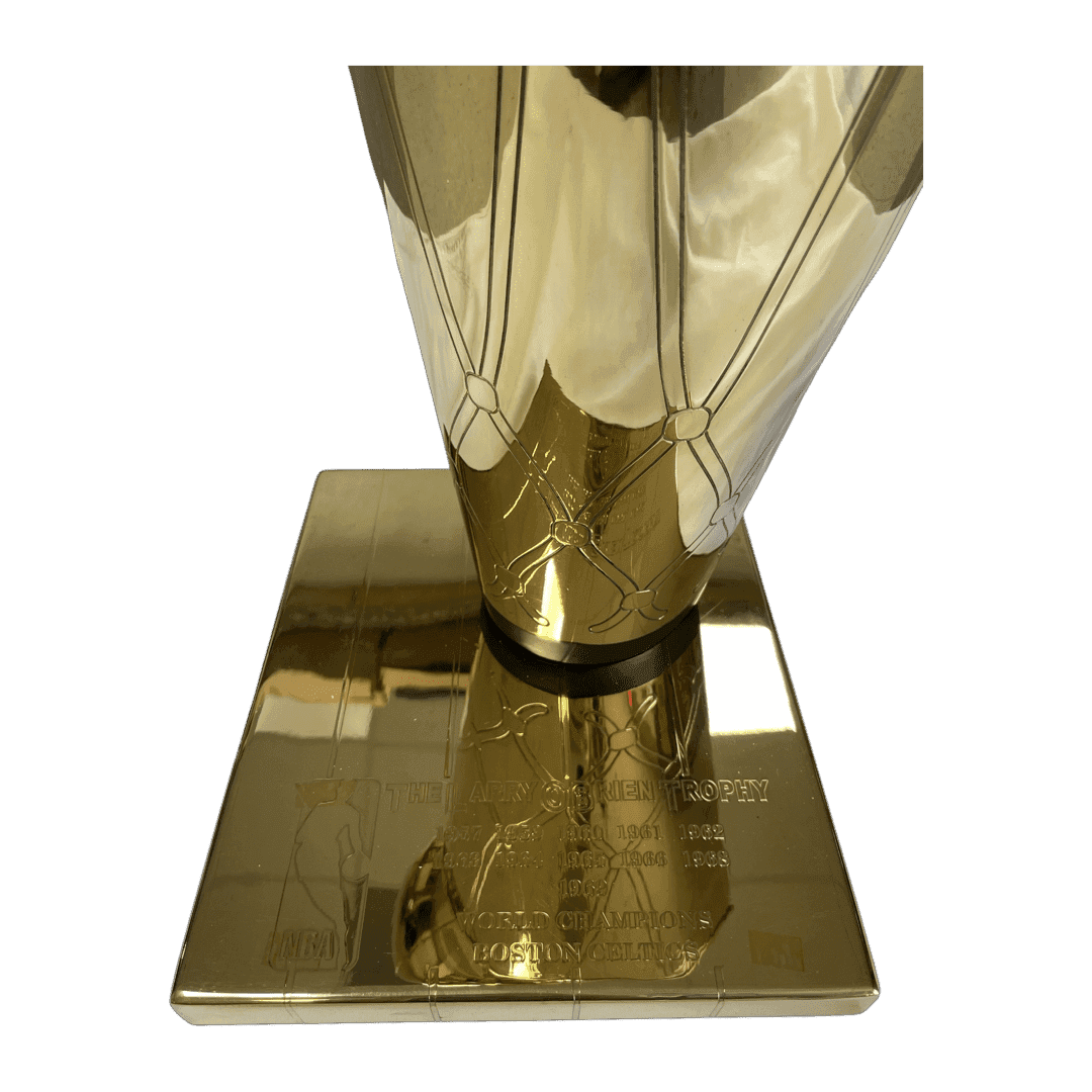 Bill Russell Larry Bird Signed Full Size Replica Trophy JSA PSA Beckett Authen Larry Bird Ball bill-russell-full-size-replica-trophy, Boston Celtics, view 2, supplier stock photo