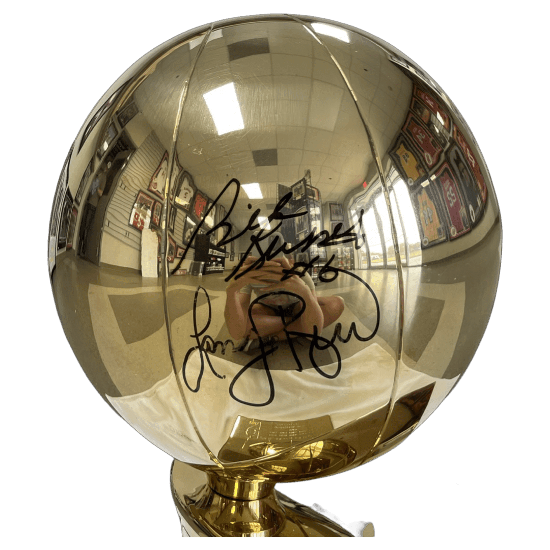 Bill Russell Larry Bird Signed Full Size Replica Trophy JSA PSA Beckett Authen Larry Bird Ball bill-russell-full-size-replica-trophy, Boston Celtics, view 4, supplier stock photo