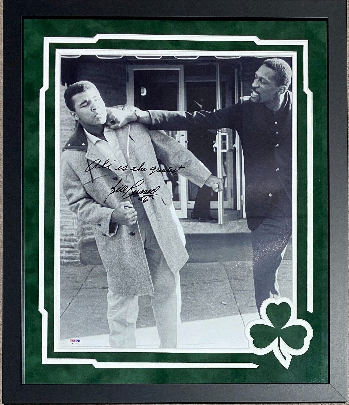 Bill Russell Signed Framed 16×20 Photo Ali is the Greatest PSA Authentic W26291 Photo 16x20-bill-russell-framed-16-20-ali, supplier stock photo