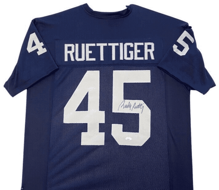 Rudy Ruettiger Signed Autographed Blue Jersey JSA Authenticated Jersey rudy-ruettiger-blue, supplier stock photo