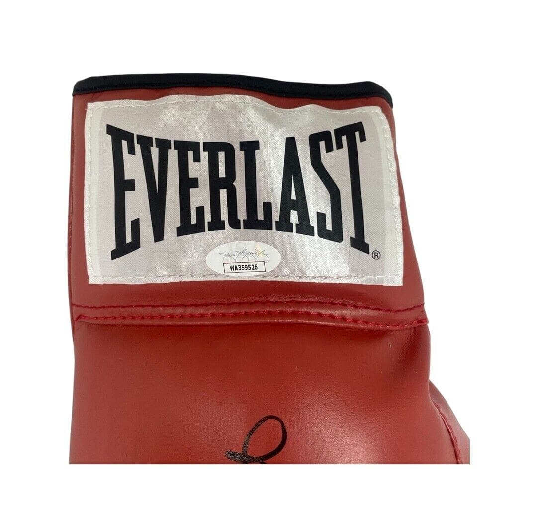 Michael Spinks Signed Autographed Red Boxing Glove JSA Left Glove michael-spinks-red-boxing-left, view 2, supplier stock photo