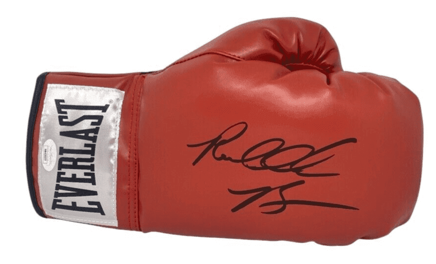 Riddick Bowe Signed Autographed Red Boxing Glove JSA Authenticated Right Glove riddick-bowe-red-boxing-right, supplier stock photo