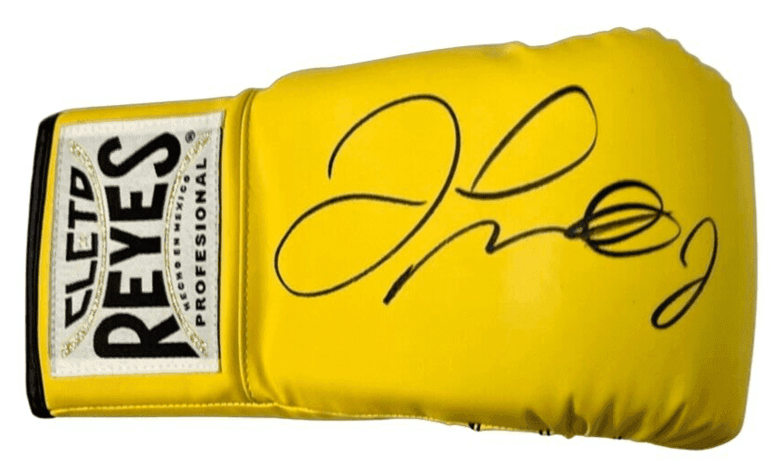 Floyd Mayweather Jr. Signed Autographed Yellow Reyes Boxing Glove JSA Right Floyd Mayweather Jr. Glove floyd-mayweather-jr-yellow-reyes-boxing, supplier stock photo