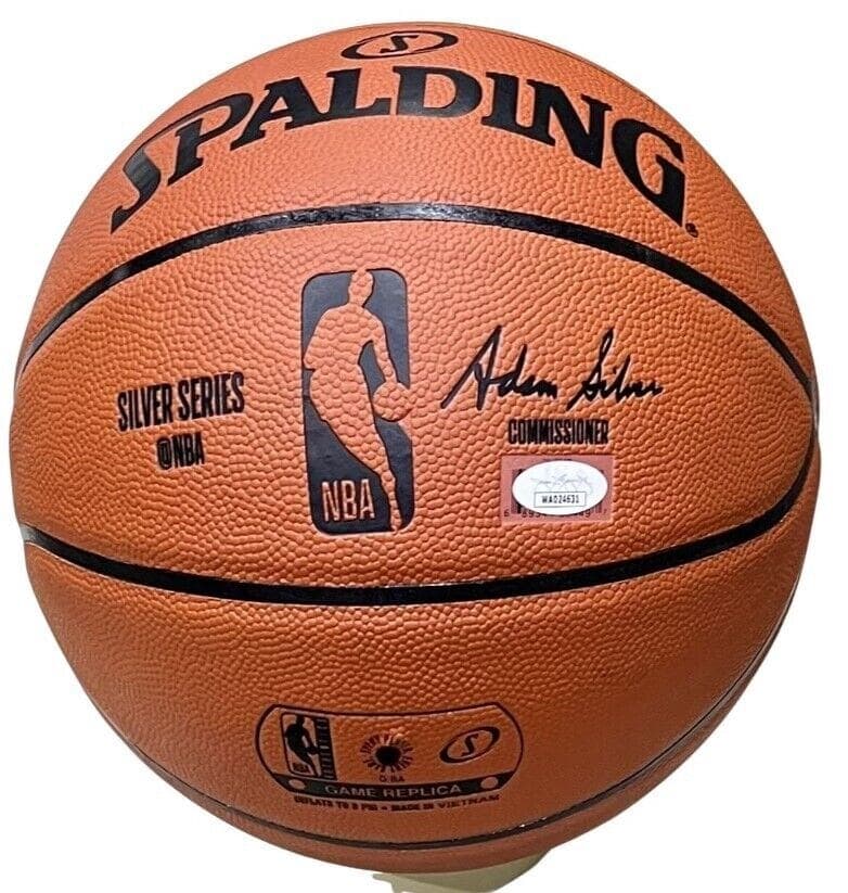 Hakeem Olajuwon & Clyde Drexler Signed Autographed Basketball JSA Authenticated Hakeem Olajuwon Ball hakeem-olajuwon-clyde-drexler-basketball, Houston Rockets, view 2, supplier stock photo