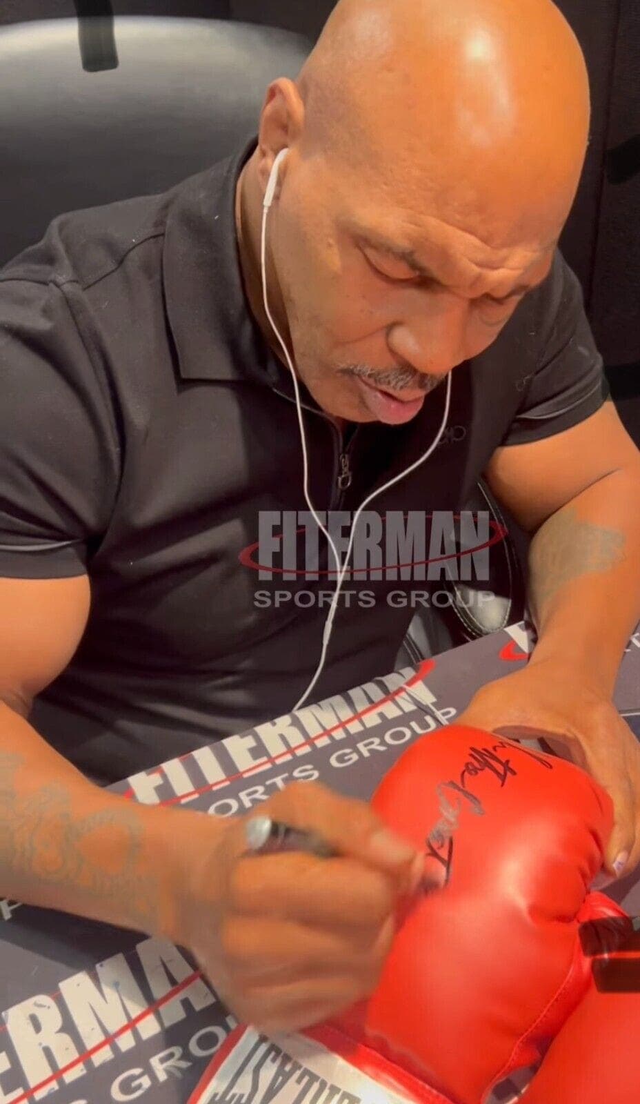 Mike Tyson Signed “Mike The Great” Red Boxing Glove Right JSA & Tyson Hologram Mike Tyson Glove great-red-boxing-right-hologram, view 3, supplier stock photo