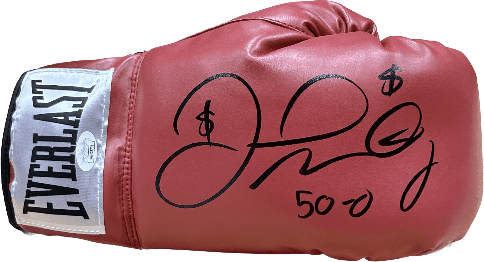 Floyd Mayweather Jr. Signed Autographed Red Boxing Glove JSA Right WA423701 Floyd Mayweather Jr. Glove red-boxing-right-wa423701, supplier stock photo