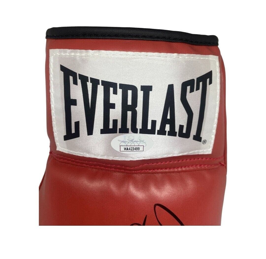Floyd Mayweather Jr. Signed Autographed Red Boxing Glove JSA Right WA423701 Floyd Mayweather Jr. Glove red-boxing-right-wa423701, view 2, supplier stock photo