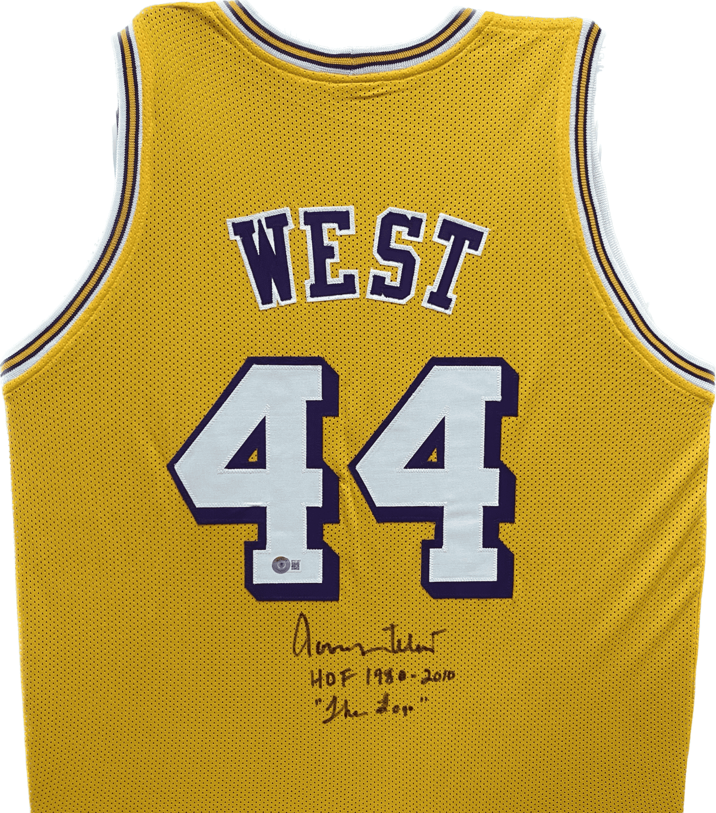 Jerry West Signed Autographed Jersey Beckett Authentic HOF 1980-2010 The Logo Jerry West Jersey hof-1980-2010-logo, Los Angeles Lakers, supplier stock photo