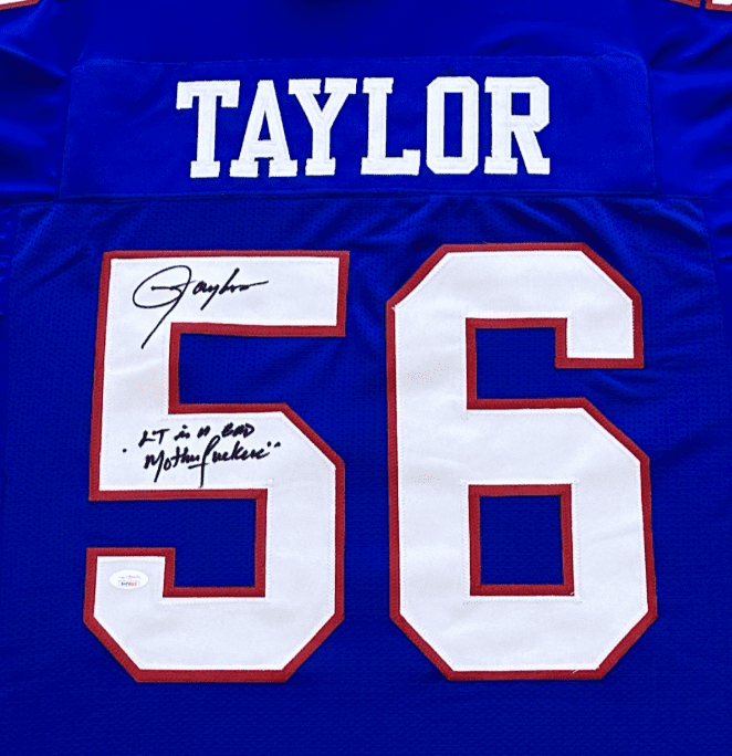 Lawrence Taylor Signed Autographed Jersey JSA LT Was a Bad Mo’FO 2 Jersey lawrence-taylor-lt-was-bad-mofo, view 2, supplier stock photo