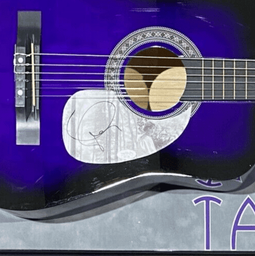 Taylor Swift Signed Purple Acoustic Guitar Framed Shadowbox JSA Authen Folklore Other taylor-swift-purple-acoustic-guitar-framed, view 2, supplier stock photo