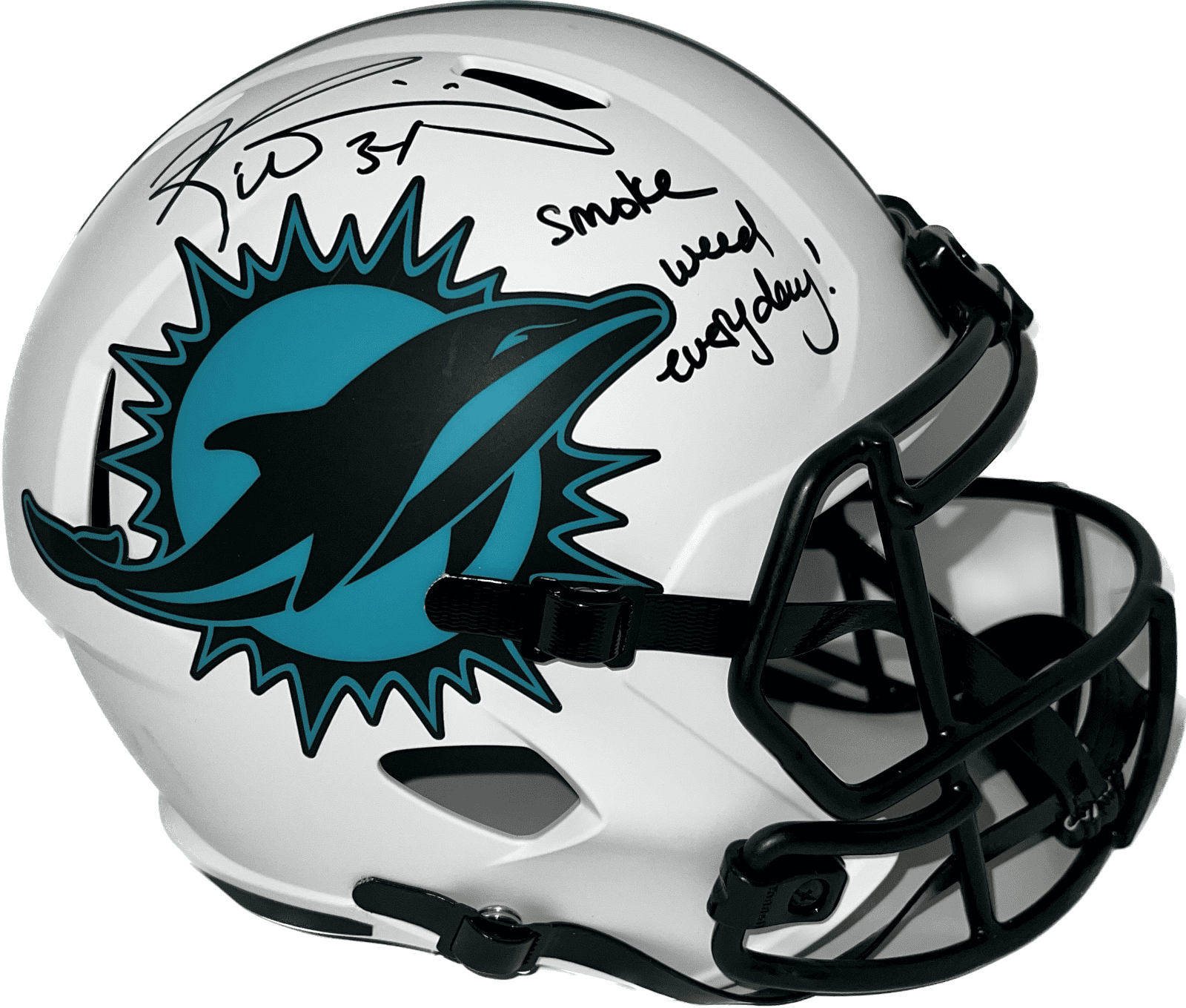 Ricky Williams Signed Miami Dolphins Full Size Helmet Lunar Beckett Smoke Weed Ricky Williams Helmet full-size-lunar-smoke-weed, Miami Dolphins, supplier stock photo