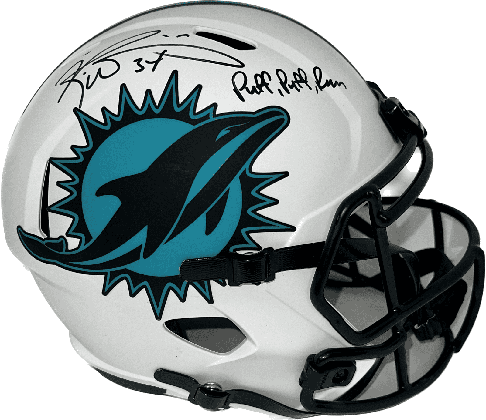 Ricky Williams Signed Miami Dolphins Full Size Helmet Lunar Beckett Puff Run Ricky Williams Helmet full-size-lunar-puff-run, Miami Dolphins, supplier stock photo