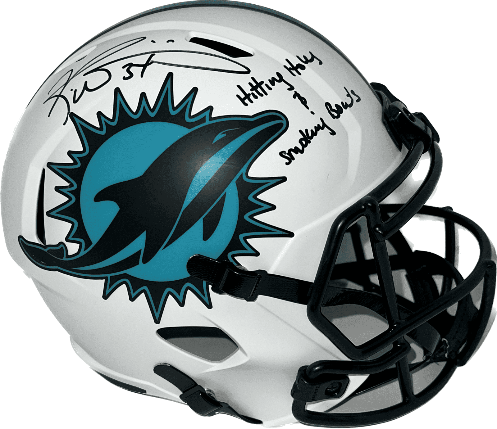 Ricky Williams Signed Miami Dolphins Full Size Helmet Lunar Beckett Hitting Hole Ricky Williams Helmet full-size-lunar-hitting-hole, Miami Dolphins, supplier stock photo