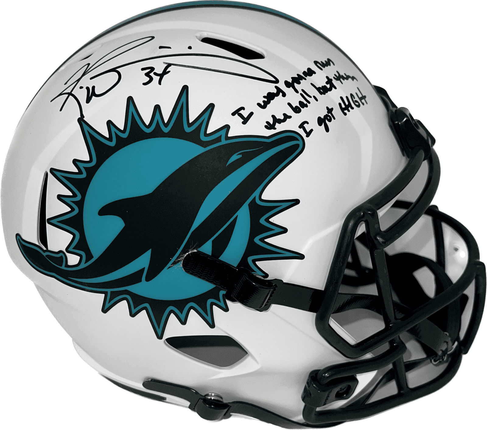Ricky Williams Signed Miami Dolphins Full Size Helmet Lunar Beckett Run the Ball Ricky Williams Helmet ricky-williams-full-size-lunar-run, Miami Dolphins, supplier stock photo
