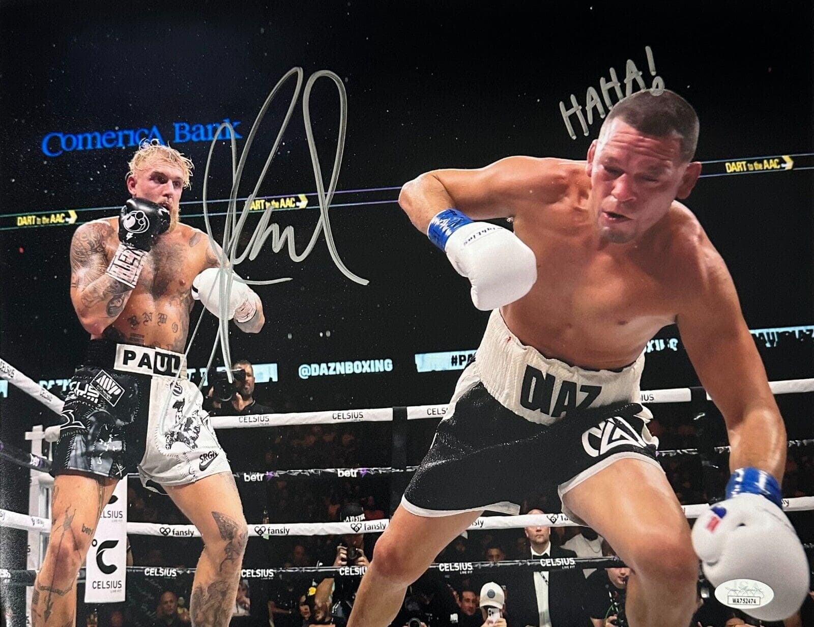 Jake Paul Signed Autographed 11×14 Photo JSA Witness HAHA! WA752474 Jake Paul Photo 11x14-jake-paul-11-14-haha-wa752474, supplier stock photo