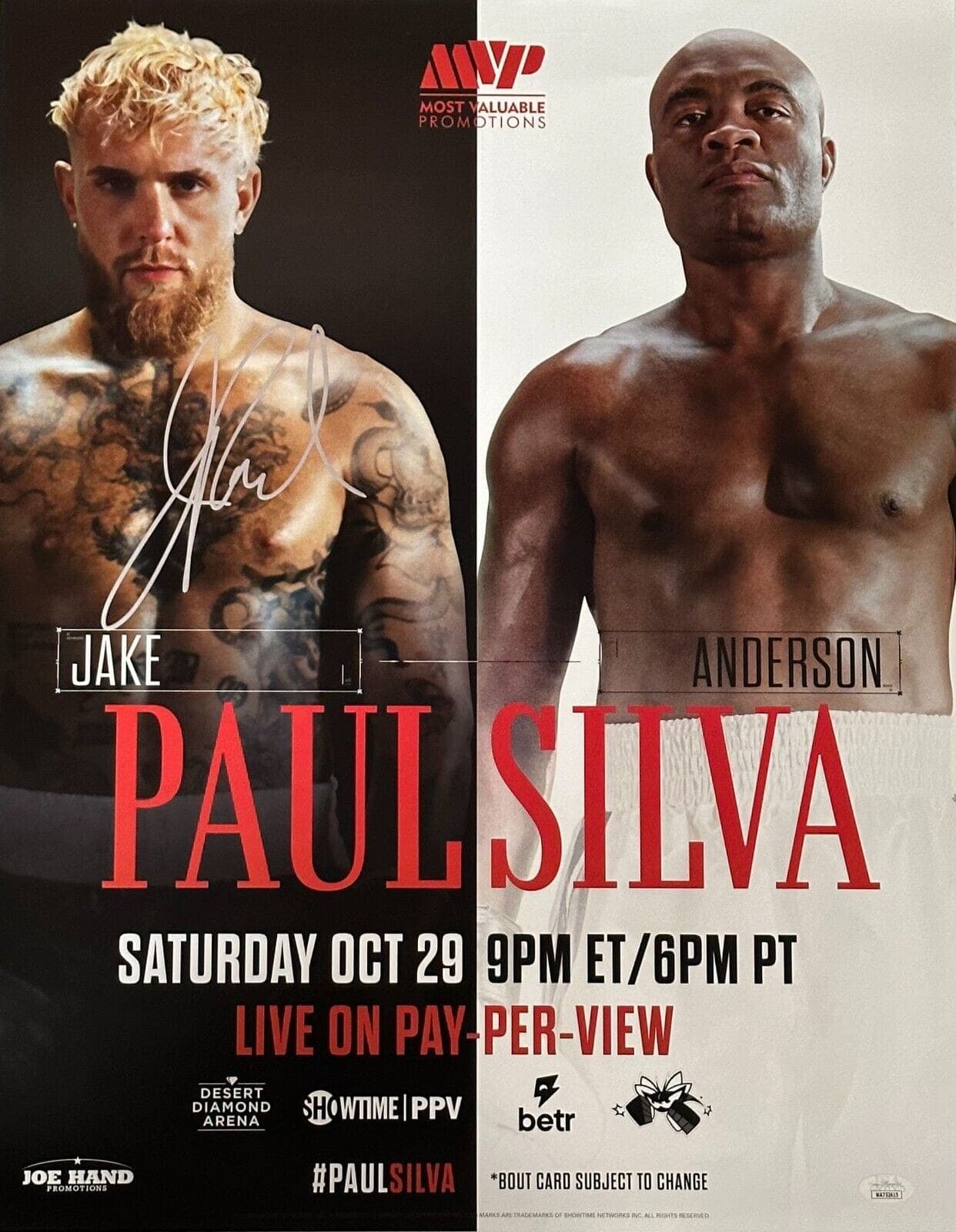 Jake Paul Signed Autographed 18×24 vs Silva Fight Poster JSA Witness Jake Paul Other 18x24-jake-paul-18-24-vs-silva, supplier stock photo
