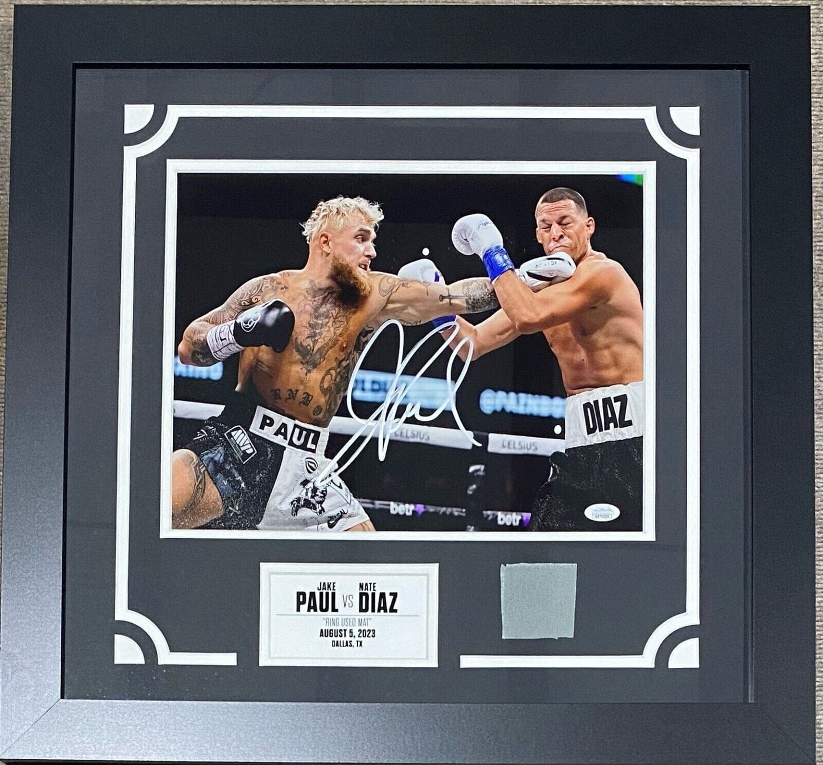 Jake Paul Signed Autographed Framed 11×14 Photo w Piece of Fight Ring Mat JSA Jake Paul Photo 11x14-jake-paul-framed-11-14-piece, supplier stock photo