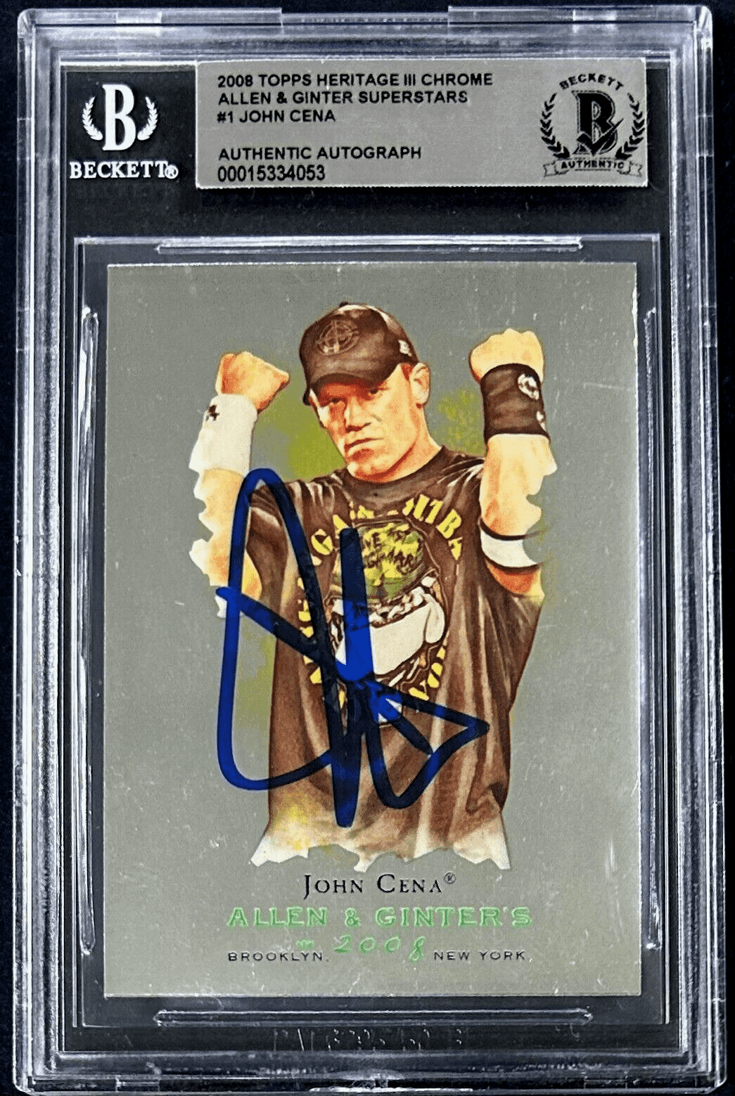 John Cena Signed 2008 Topps Heritage III Chrome Allen & Ginter Card #1 Beckett John Cena Card 2008-topps-heritage-iii-chrome-allen, supplier stock photo